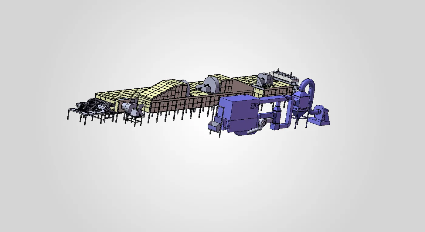 网带式烘干机(配导热油炉) Mesh Belt Dryer with Thermal Oil Boiler
